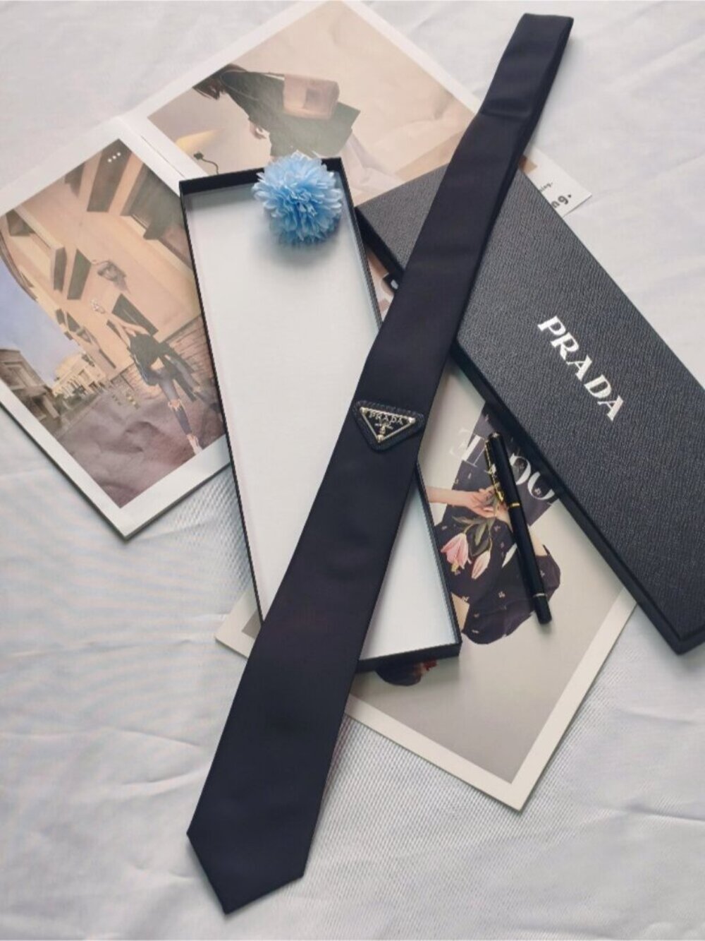 Prada Black Tie Box Included (Unisex)🎁